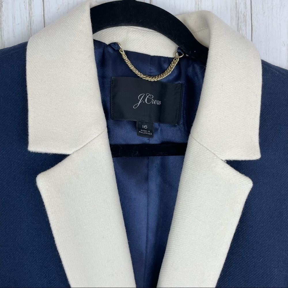 J Crew Topcoat Contrast Label Double Serge Wool - Picture 6 of 12
